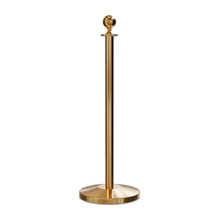 Montour Line Stanchion Post and Rope Sat.Brass Post Ball Top EP400-BA-SB
